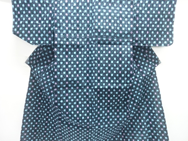 JAPANESE KIMONO / ANTIQUE HITOE KIMONO / COTTON / KURUME KASURI / ABSTRACT PATTERN